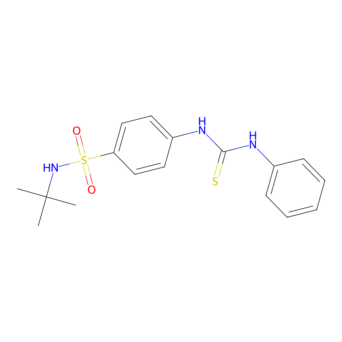 1-[4-(Tert-butylsulfamoyl)phenyl]-3-phenylthiourea molecular structure, CAS 651298-64-5