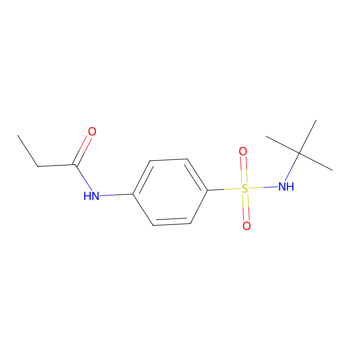 N-[4-(tert-butylsulfamoyl)phenyl]propanamide molecular structure, CAS 651298-67-8