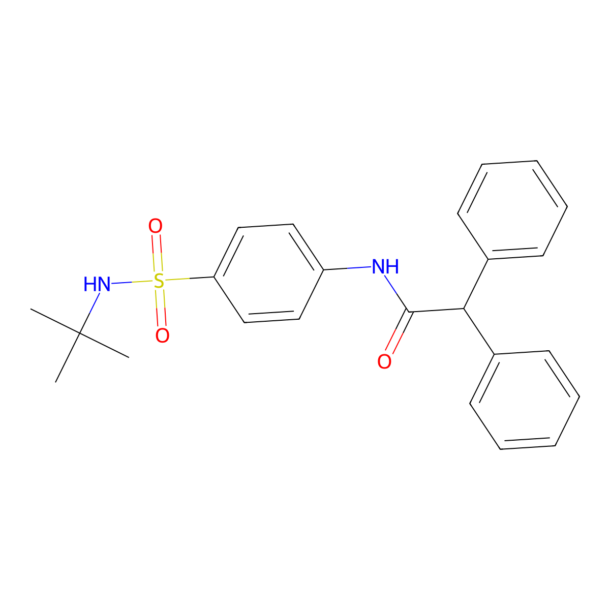 N-[4-(tert-butylsulfamoyl)phenyl]-2,2-diphenylacetamide molecular structure, CAS 651298-69-0