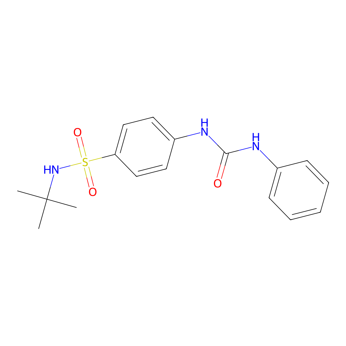 1-[4-(Tert-butylsulfamoyl)phenyl]-3-phenylurea molecular structure, CAS 651298-70-3
