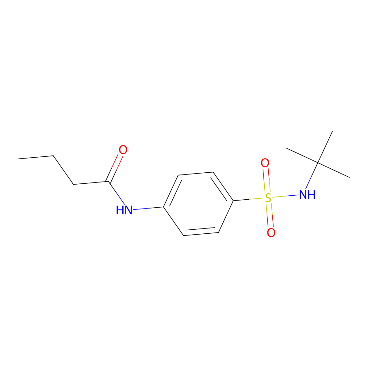 N-[4-(tert-butylsulfamoyl)phenyl]butanamide molecular structure, CAS 651298-78-1