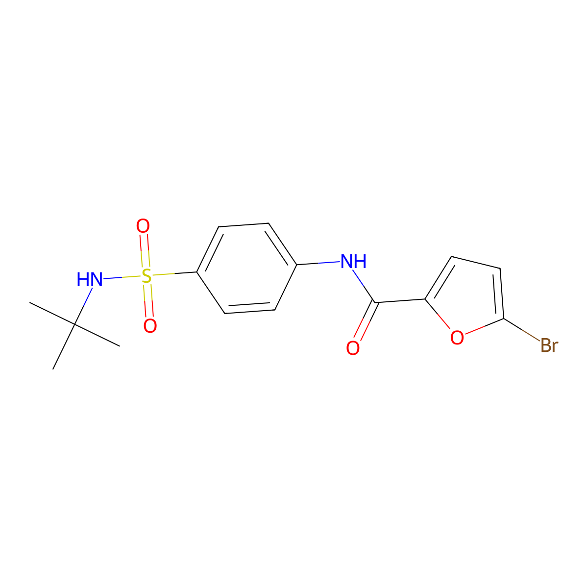 5-bromo-N-[4-(tert-butylsulfamoyl)phenyl]furan-2-carboxamide molecular structure, CAS 651298-81-6