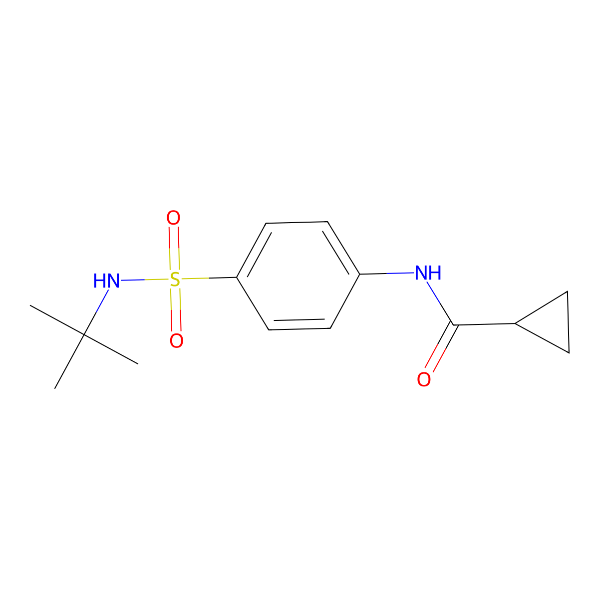 N-[4-(tert-butylsulfamoyl)phenyl]cyclopropanecarboxamide molecular structure, CAS 651298-86-1