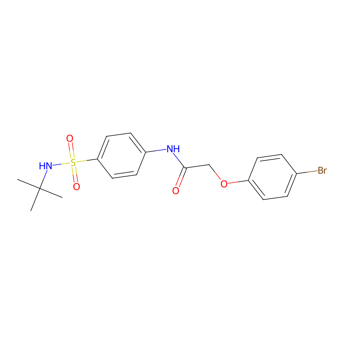 2-(4-bromophenoxy)-N-[4-(tert-butylsulfamoyl)phenyl]acetamide molecular structure, CAS 651298-87-2