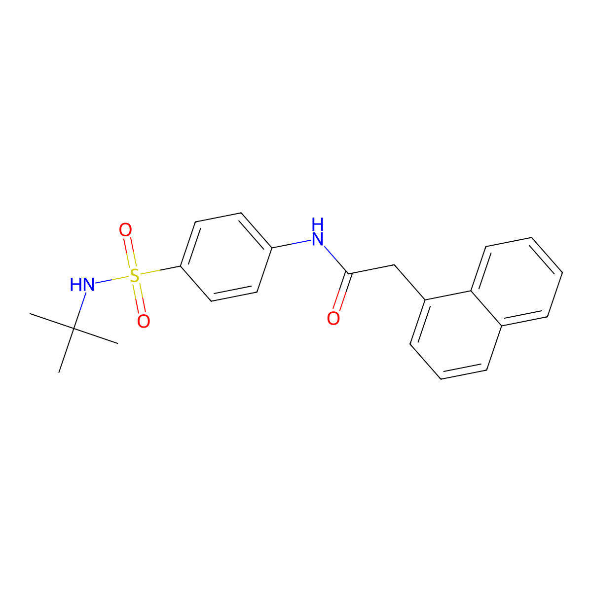 N-{4-[(tert-butylamino)sulfonyl]phenyl}-2-(1-naphthyl)acetamide molecular structure, CAS 651299-01-3