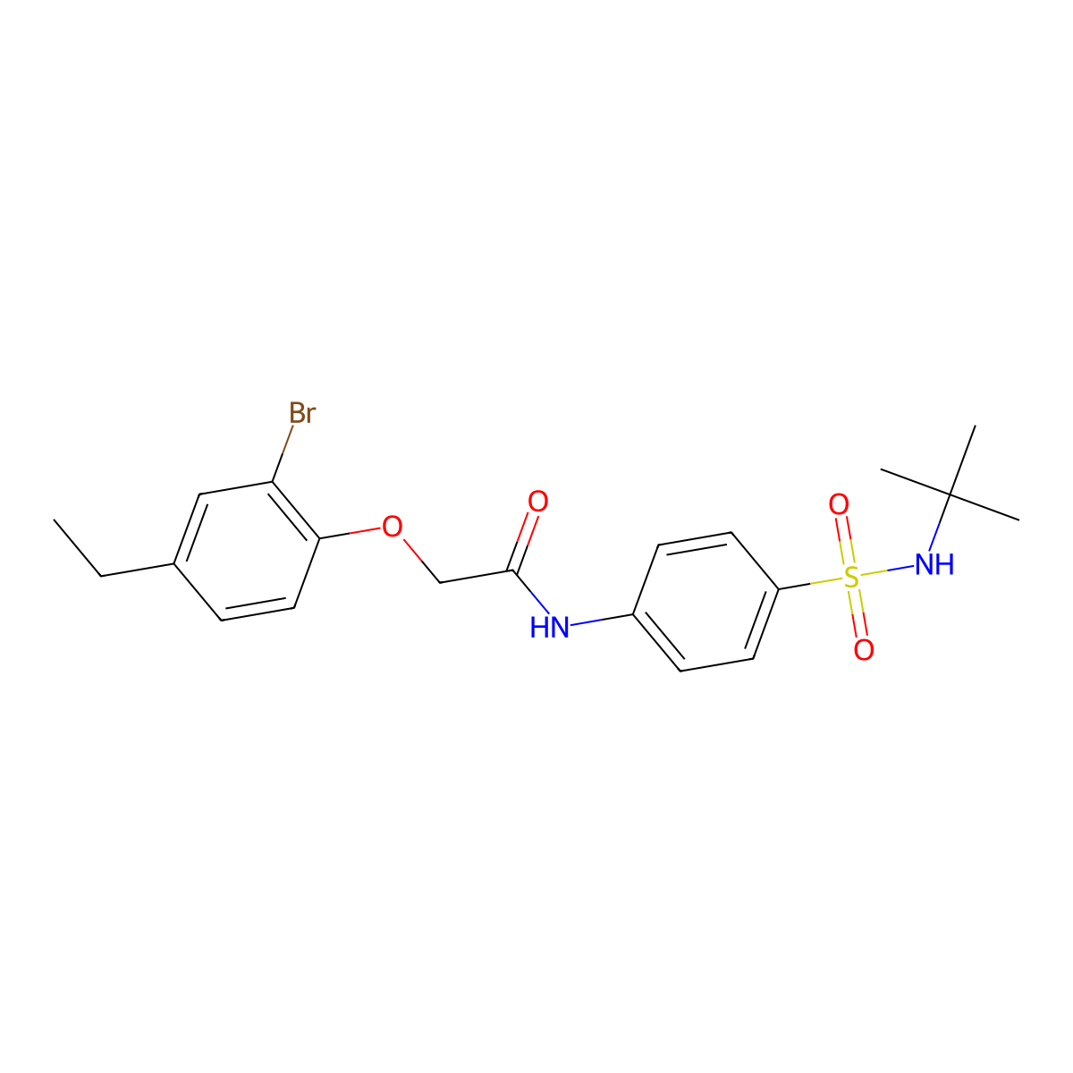 2-(2-bromo-4-ethylphenoxy)-N-[4-(tert-butylsulfamoyl)phenyl]acetamide molecular structure, CAS 651299-05-7