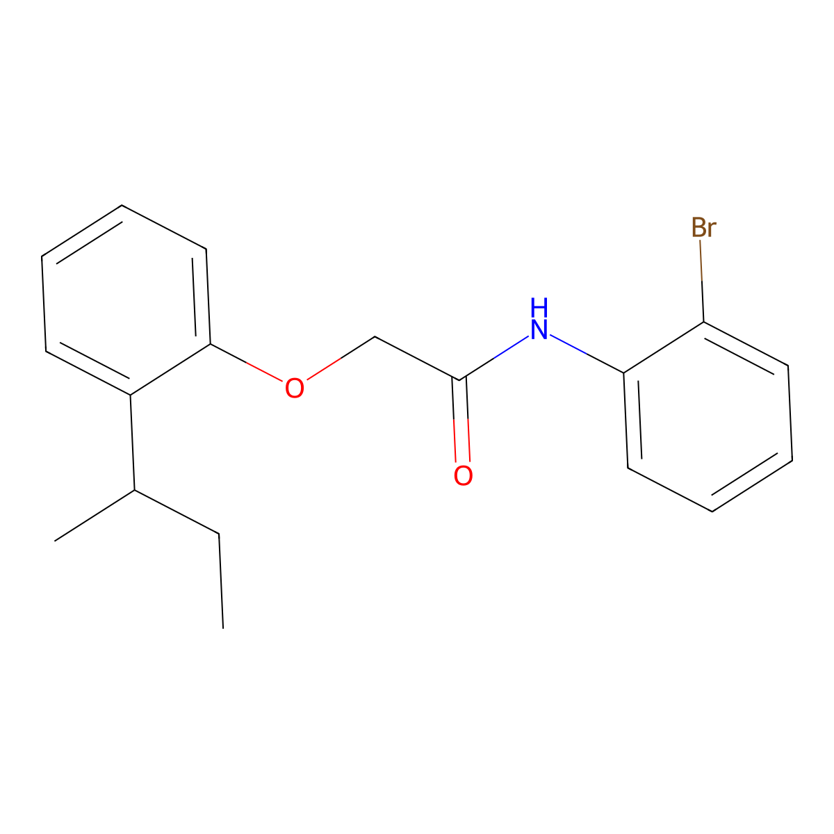 N-(2-bromophenyl)-2-(2-sec-butylphenoxy)acetamide molecular structure, CAS 651299-11-5