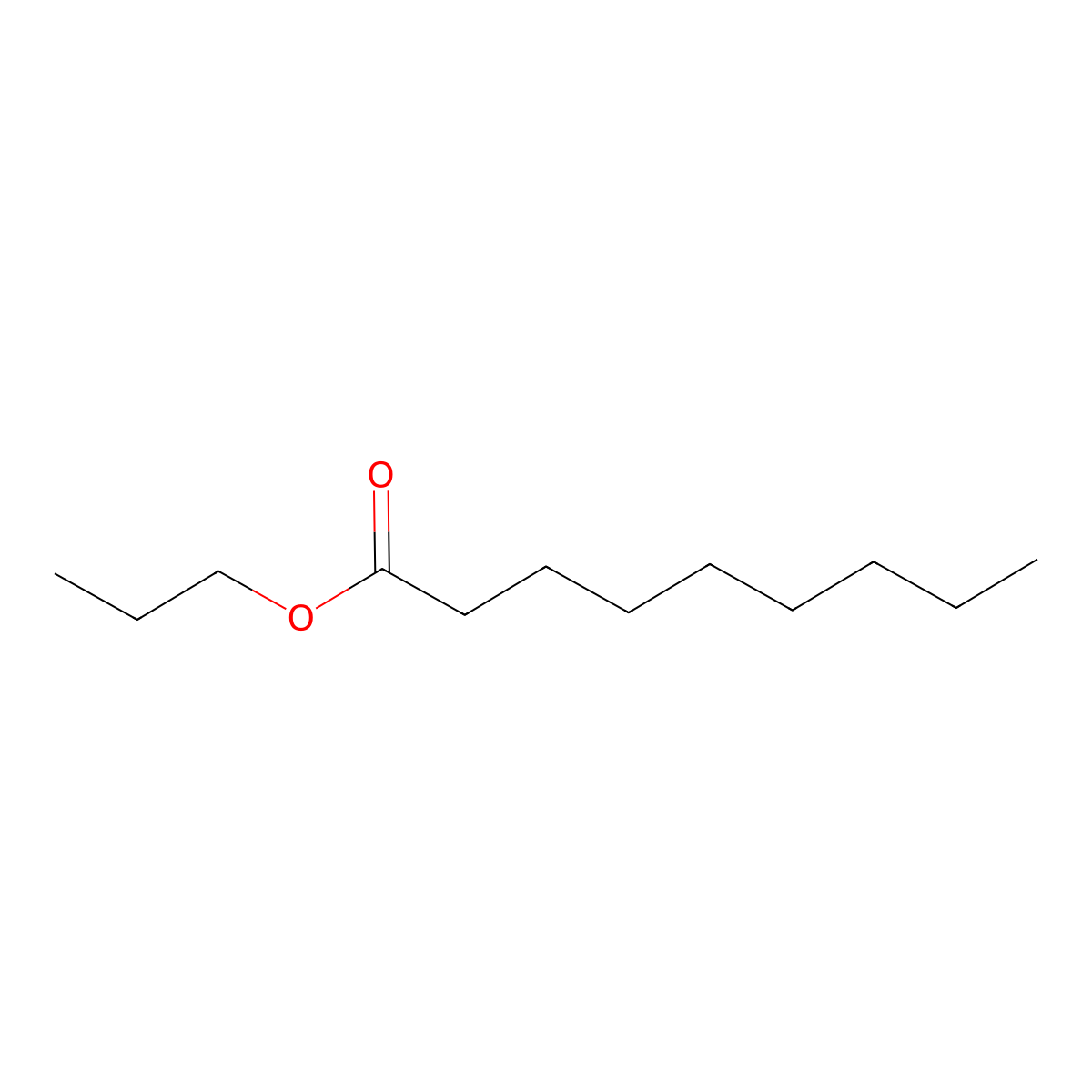 Propyl nonanoate molecular structure, CAS 6513-03-7