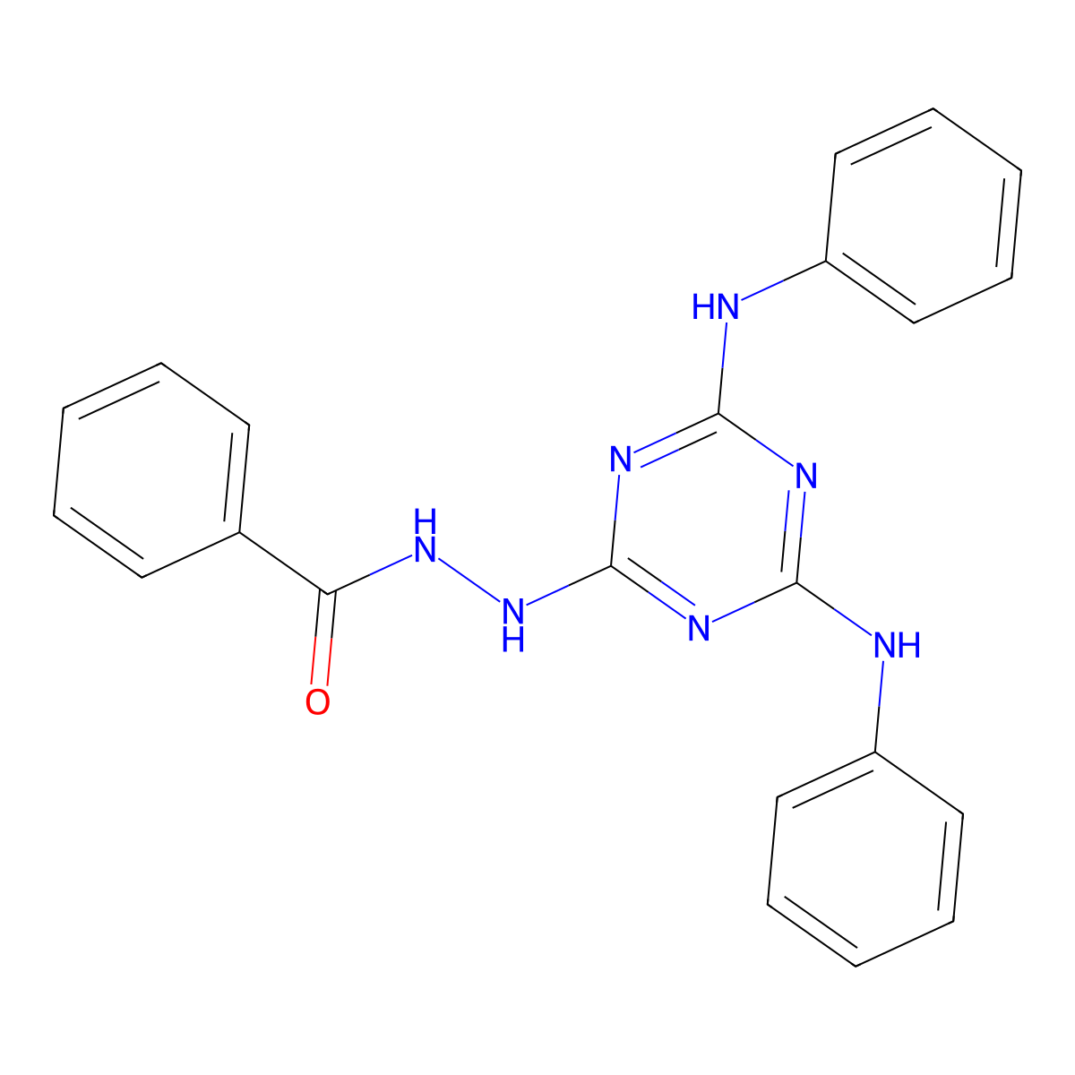 N'-(4,6-dianilino-1,3,5-triazin-2-yl)benzohydrazide molecular structure, CAS 6513-70-8