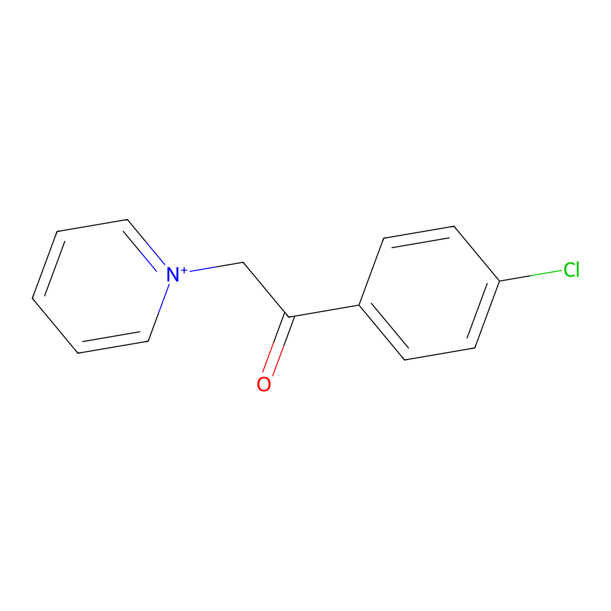 1-[2-(4-Chlorophenyl)-2-oxoethyl]pyridinium molecular structure, CAS 65130-19-0