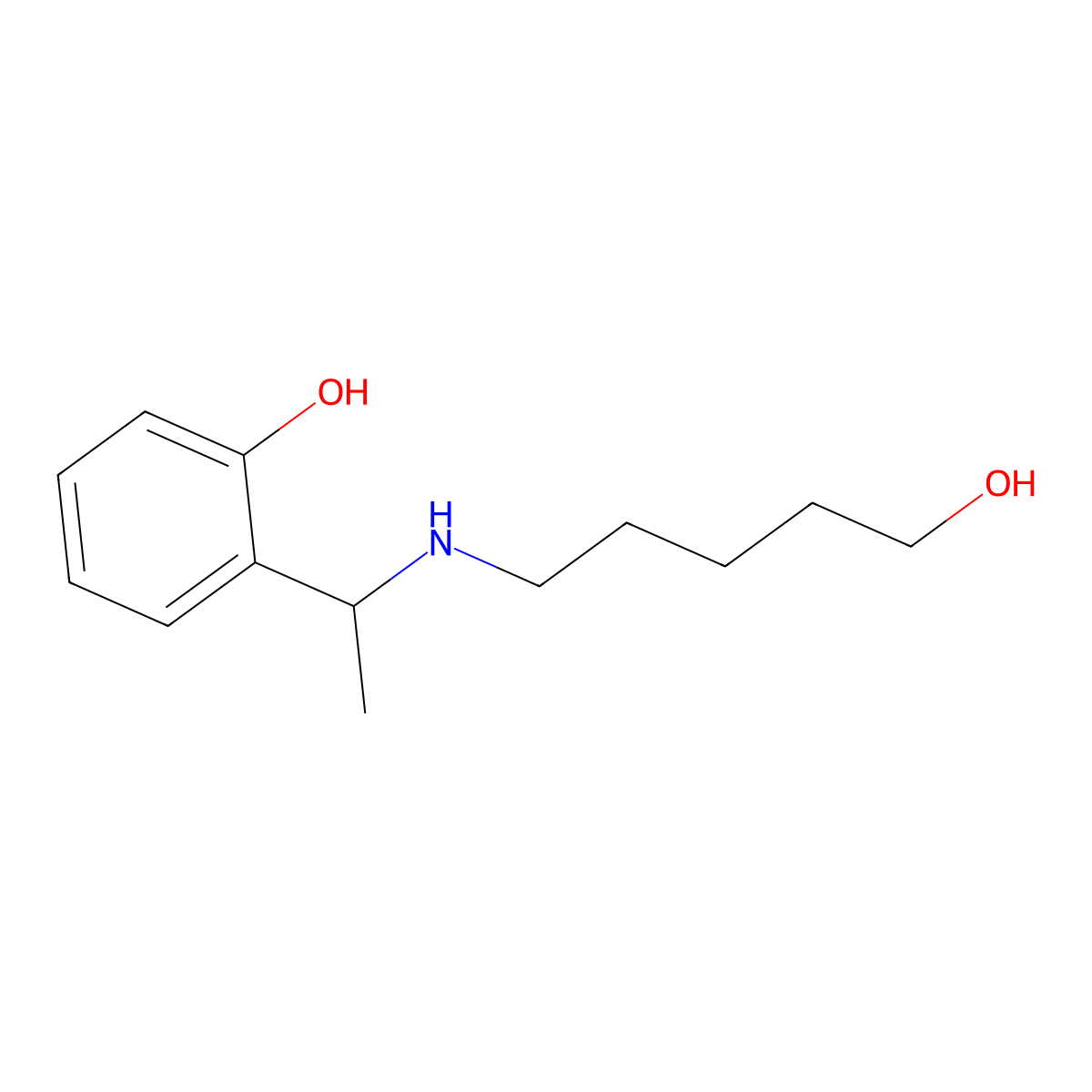 Phenol, 2-[1-[(5-hydroxypentyl)amino]ethyl]- molecular structure, CAS 651304-80-2