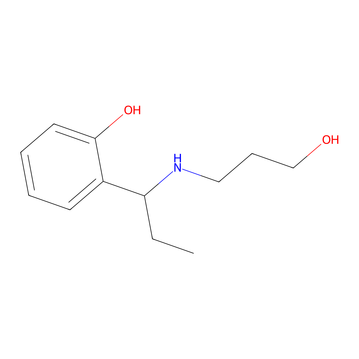 2-{1-[(3-Hydroxypropyl)amino]propyl}phenol molecular structure, CAS 651304-81-3