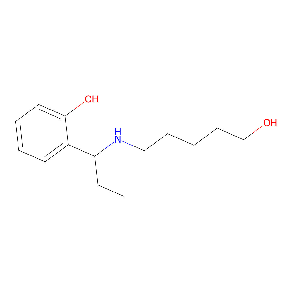 Phenol, 2-[1-[(5-hydroxypentyl)amino]propyl]- molecular structure, CAS 651304-82-4
