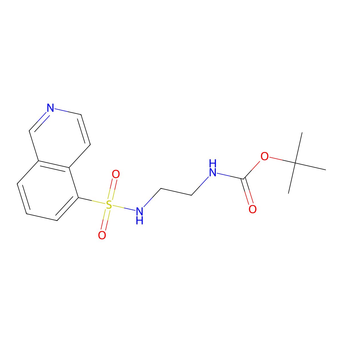 n-(Tert-butoxycarbonyl)-n'-[(5-isoquinolyl)sulfonyl]-ethylenediamine molecular structure, CAS 651309-72-7