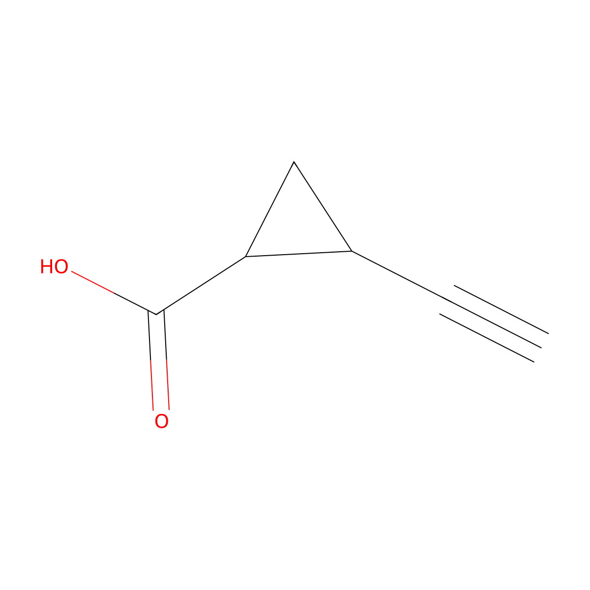 2-Ethynylcyclopropanecarboxylic acid molecular structure, CAS 65131-31-9