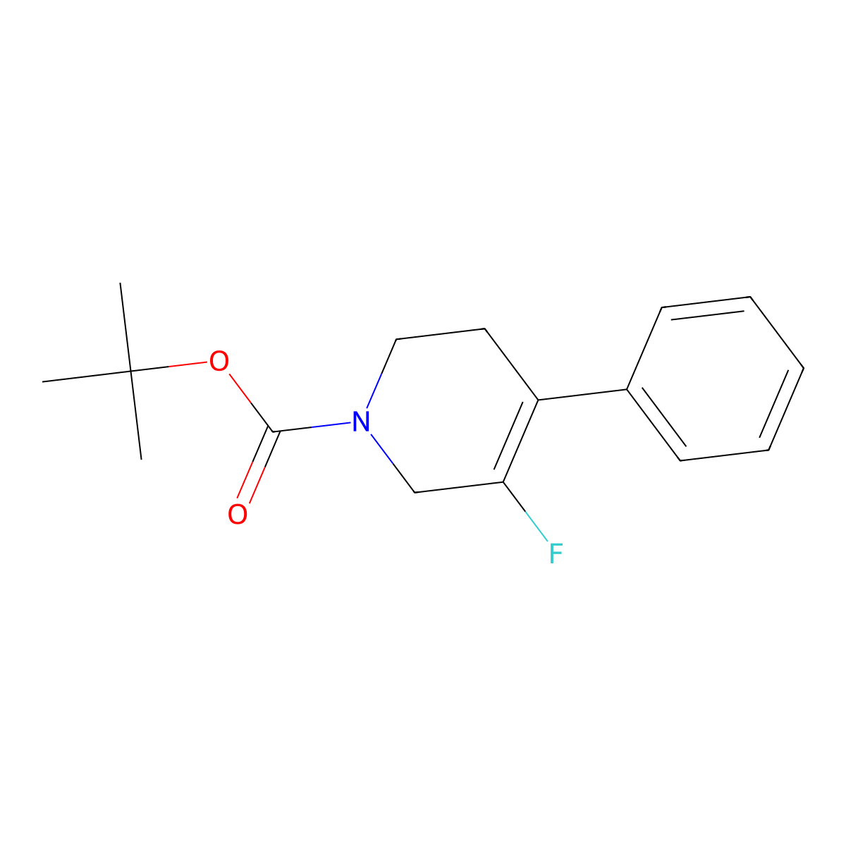 tert-butyl 3-Fluoro-4-phenyl-5,6-dihydropyridine-1(2H)-carboxylate molecular structure, CAS 651321-26-5