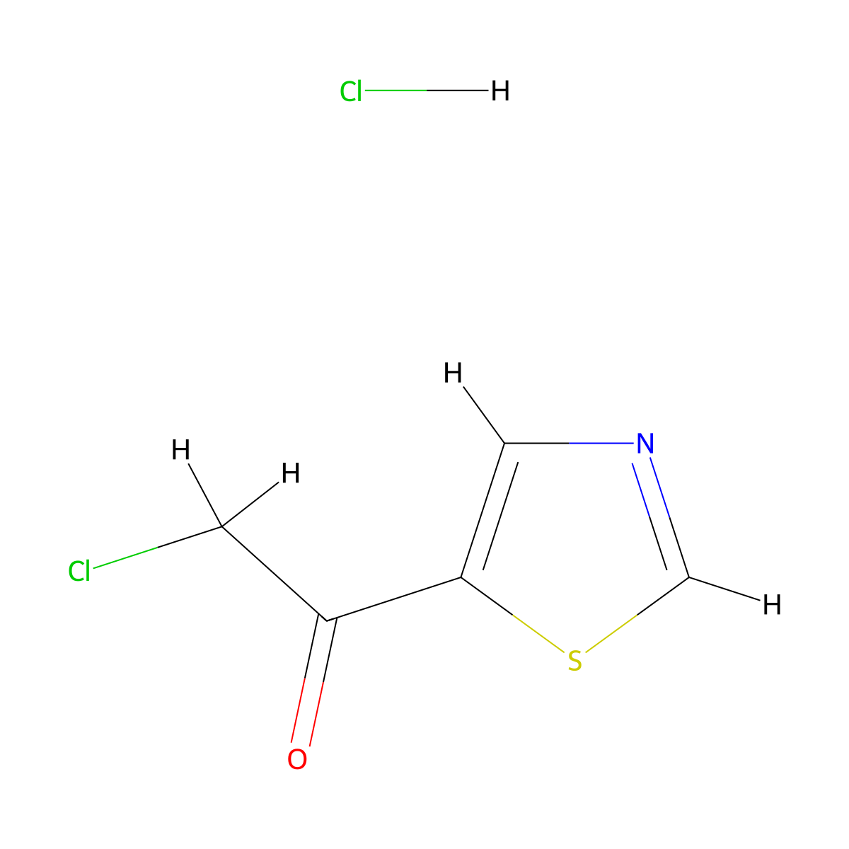 2-Chloro-1-(1,3-thiazol-5-yl)ethan-1-onehydrochloride molecular structure, CAS 651326-43-1