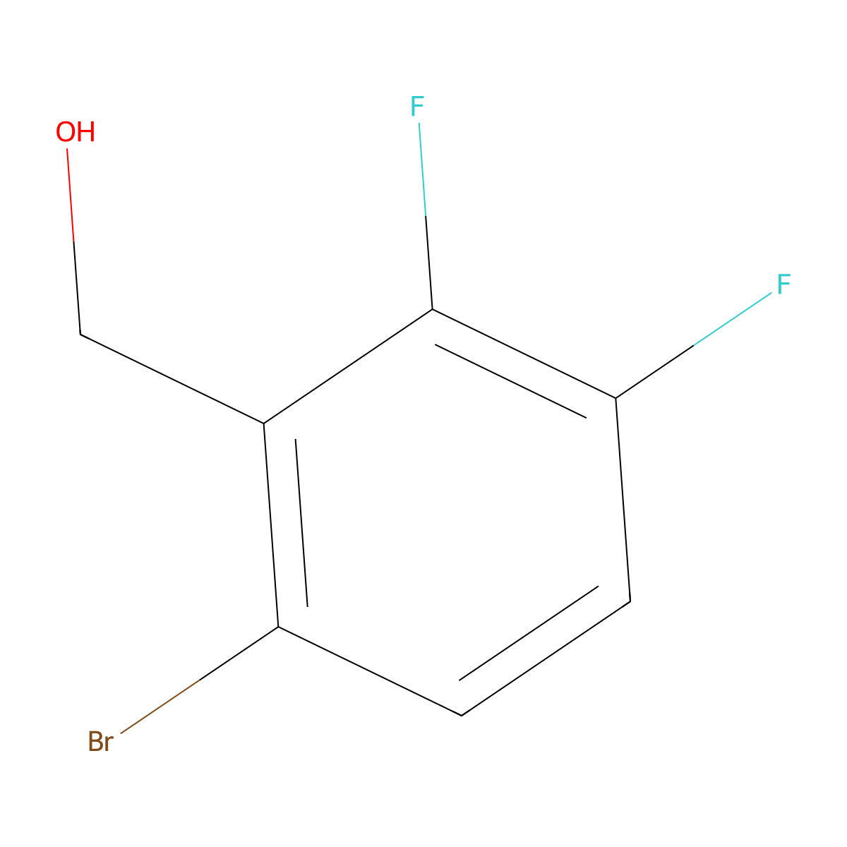 (6-Bromo-2,3-difluorophenyl)methanol molecular structure, CAS 651326-72-6
