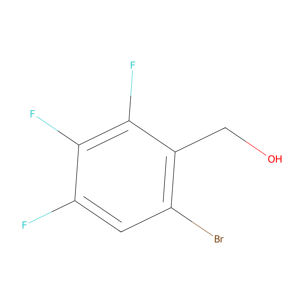 (6-Bromo-2,3,4-trifluorophenyl)methanol molecular structure, CAS 651326-73-7