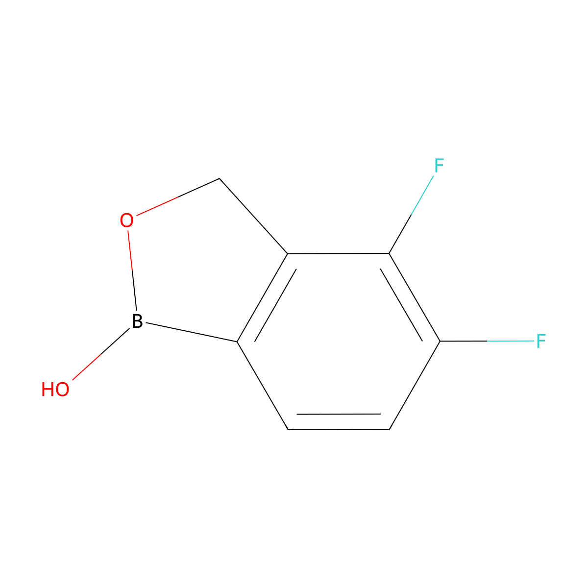 2,1-Benzoxaborole, 4,5-difluoro-1,3-dihydro-1-hydroxy- molecular structure, CAS 651326-78-2