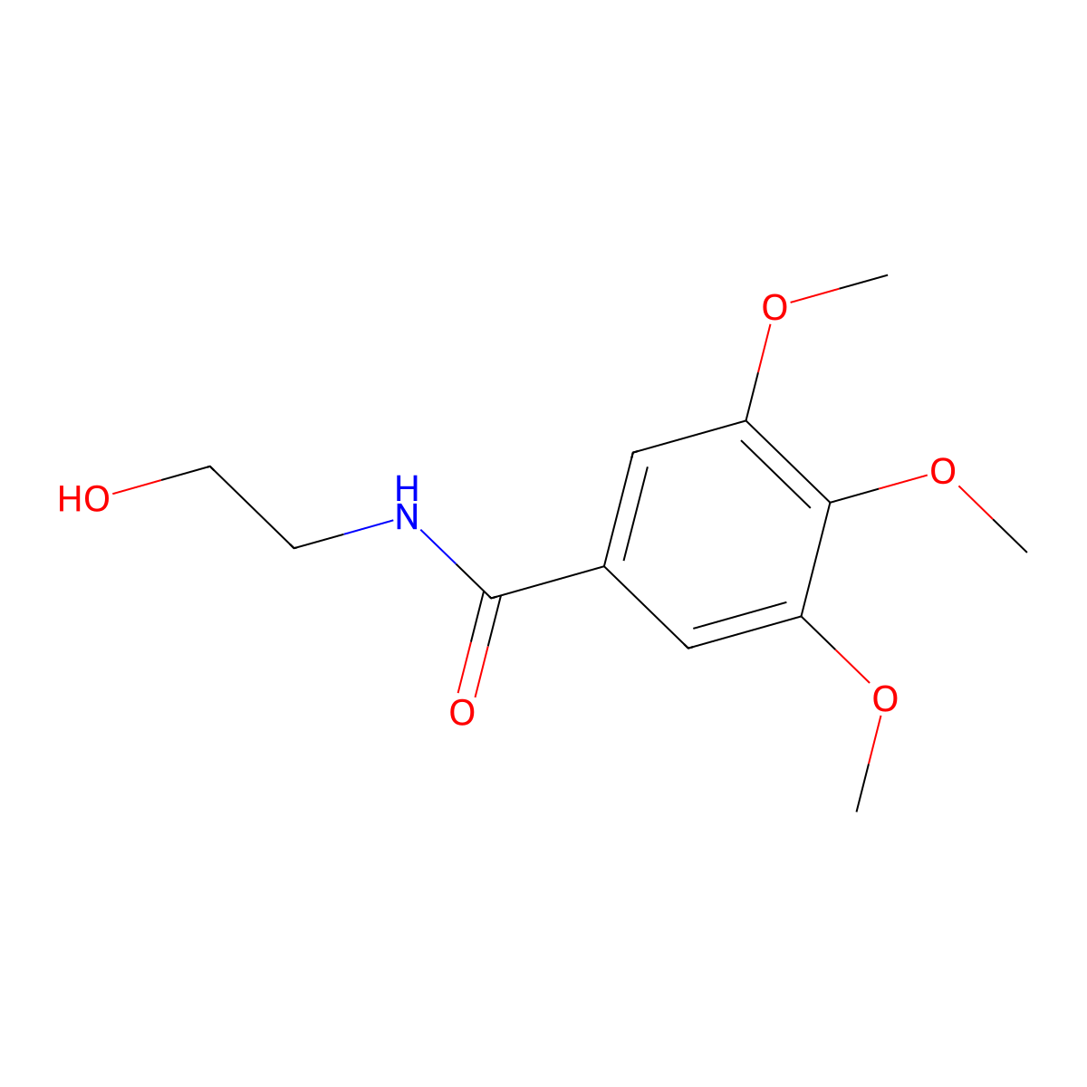 N-(2-Hydroxyethyl)-3,4,5-trimethoxybenzamide molecular structure, CAS 65133-73-5