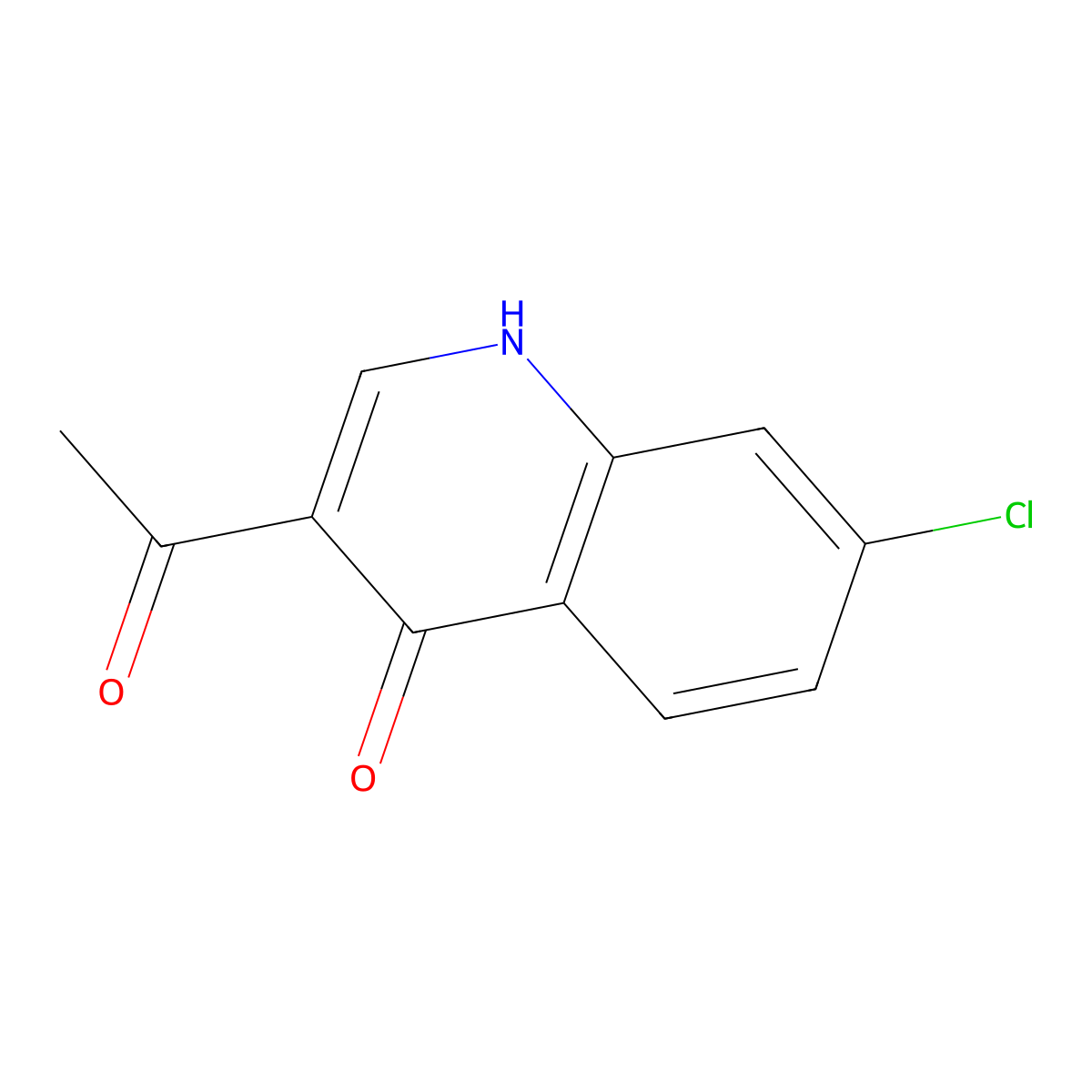 3-acetyl-7-chloroquinolin-4(1H)-one molecular structure, CAS 651331-06-5