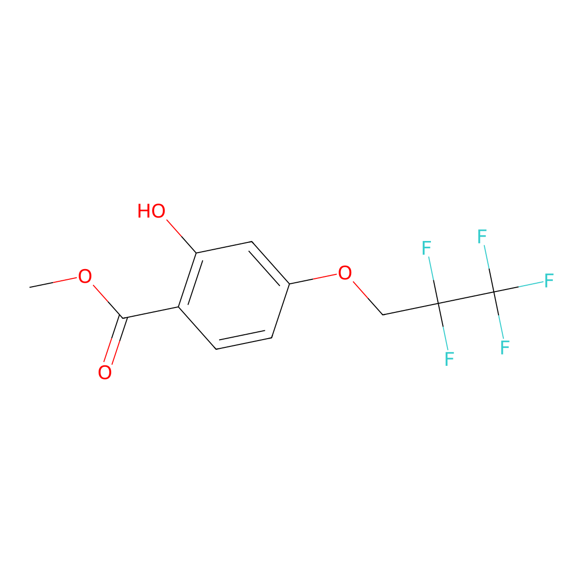 Methyl 2-hydroxy-4-(2,2,3,3,3-pentafluoropropoxy)benzoate molecular structure, CAS 651331-87-2