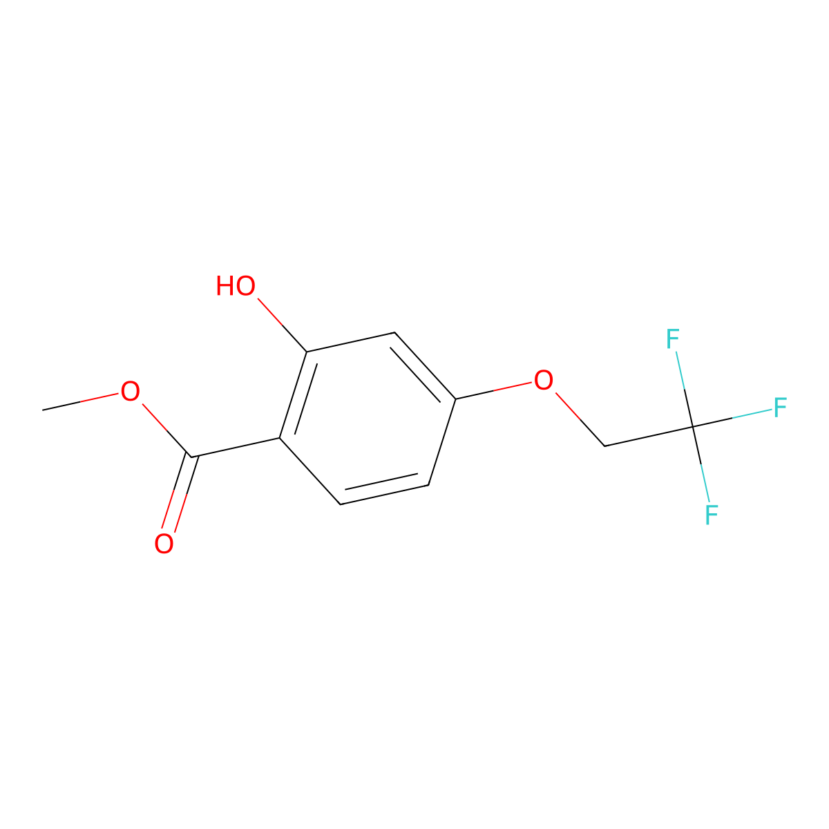Methyl 2-hydroxy-4-(2,2,2-trifluoroethoxy)benzoate molecular structure, CAS 651331-88-3