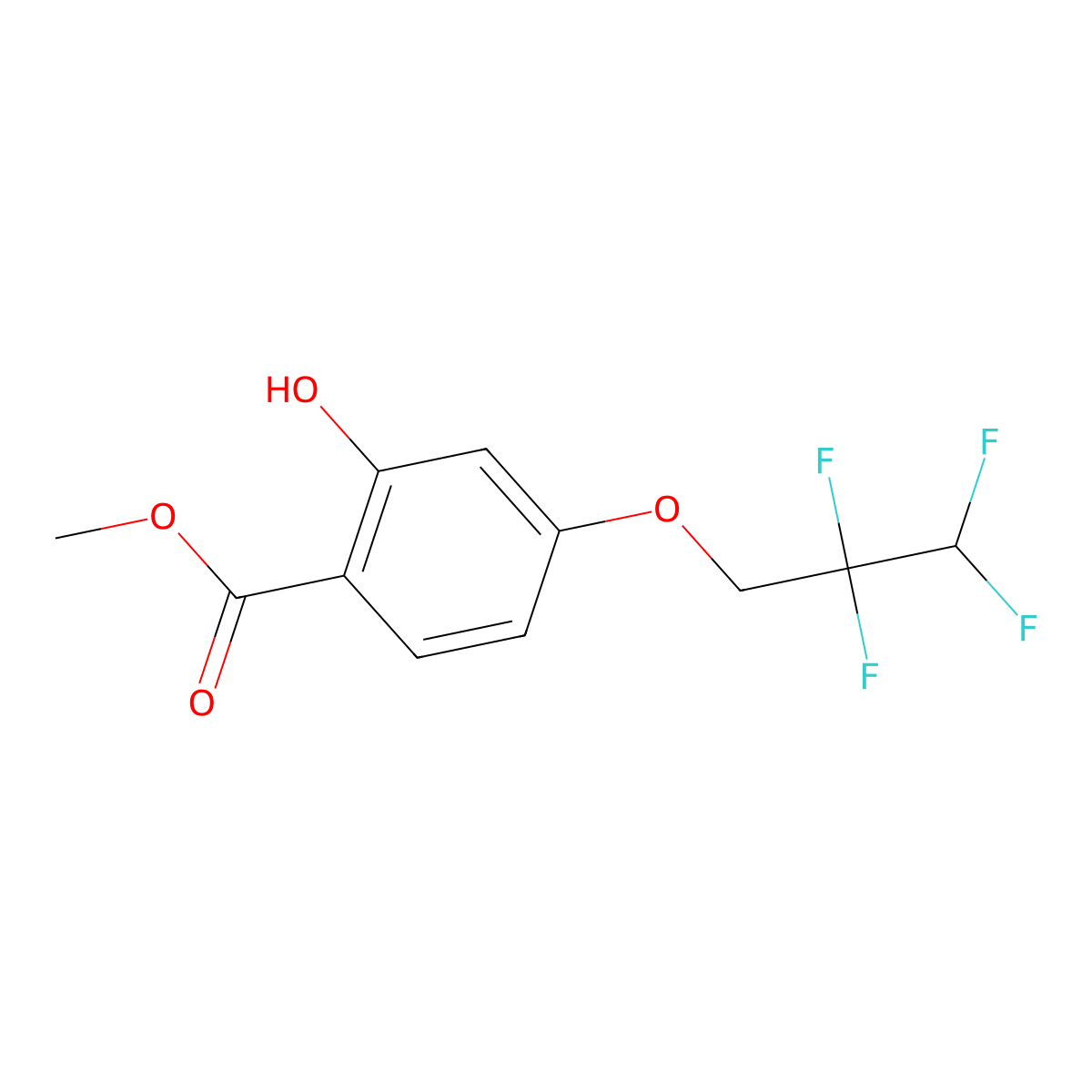 Benzoic acid, 2-hydroxy-4-(2,2,3,3-tetrafluoropropoxy)-, methyl ester molecular structure, CAS 651331-89-4