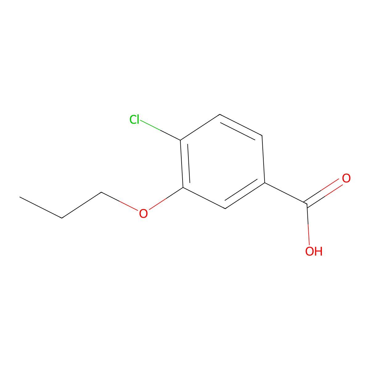 4-Chloro-3-propoxybenzoic acid molecular structure, CAS 65136-52-9