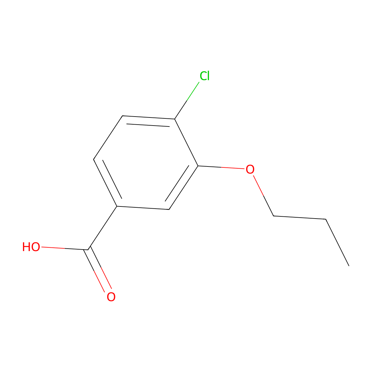 4-Chloro-3-propoxybenzoic acid molecular structure, CAS 65136-52-9