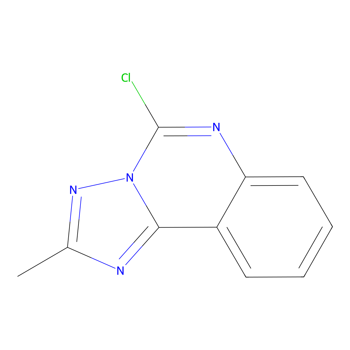 5-Chloro-2-methyl-(1,2,4)triazolo(1,5-c)quinazoline molecular structure, CAS 65136-83-6