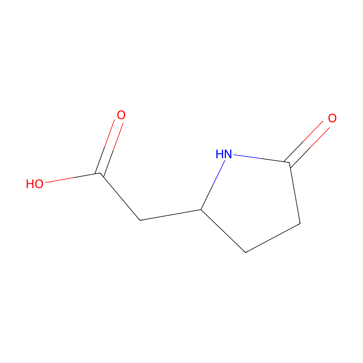 [(2R)-5-Oxo-2-pyrrolidinyl]acetic acid molecular structure, CAS 65137-60-2