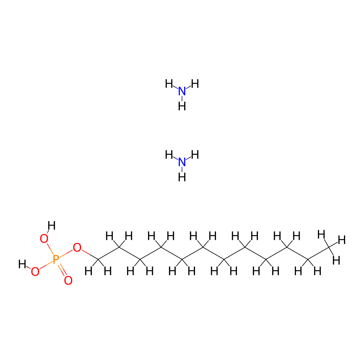 Diammonium dodecyl phosphate molecular structure, CAS 65138-75-2