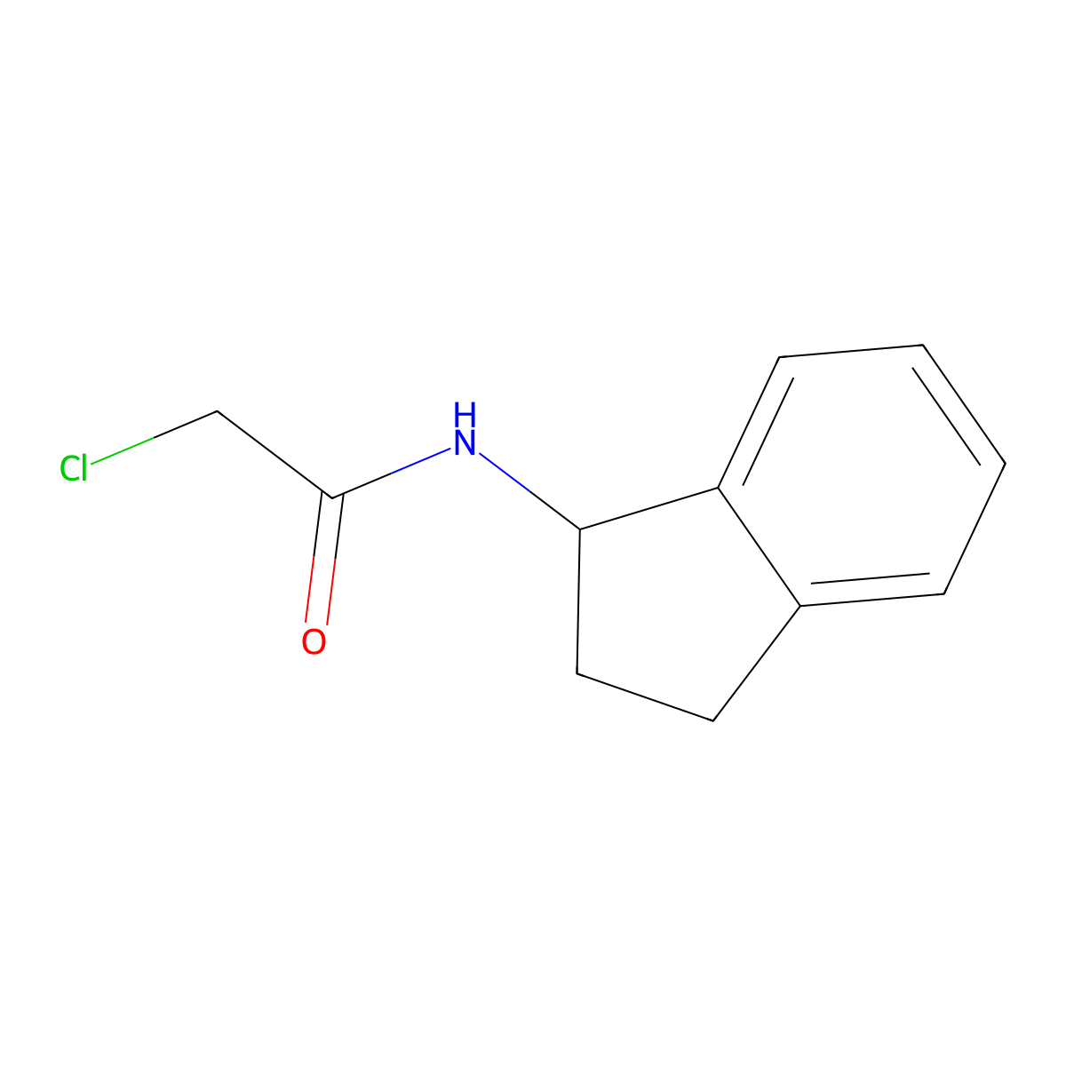 2-chloro-N-(2,3-dihydro-1H-inden-1-yl)acetamide molecular structure, CAS 6514-50-7