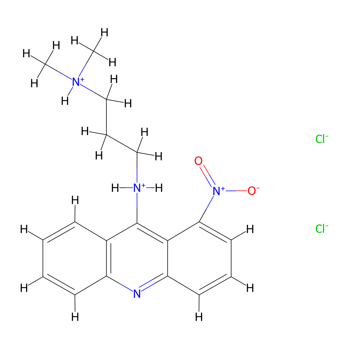 Nitracrine dihydrochloride molecular structure, CAS 6514-85-8