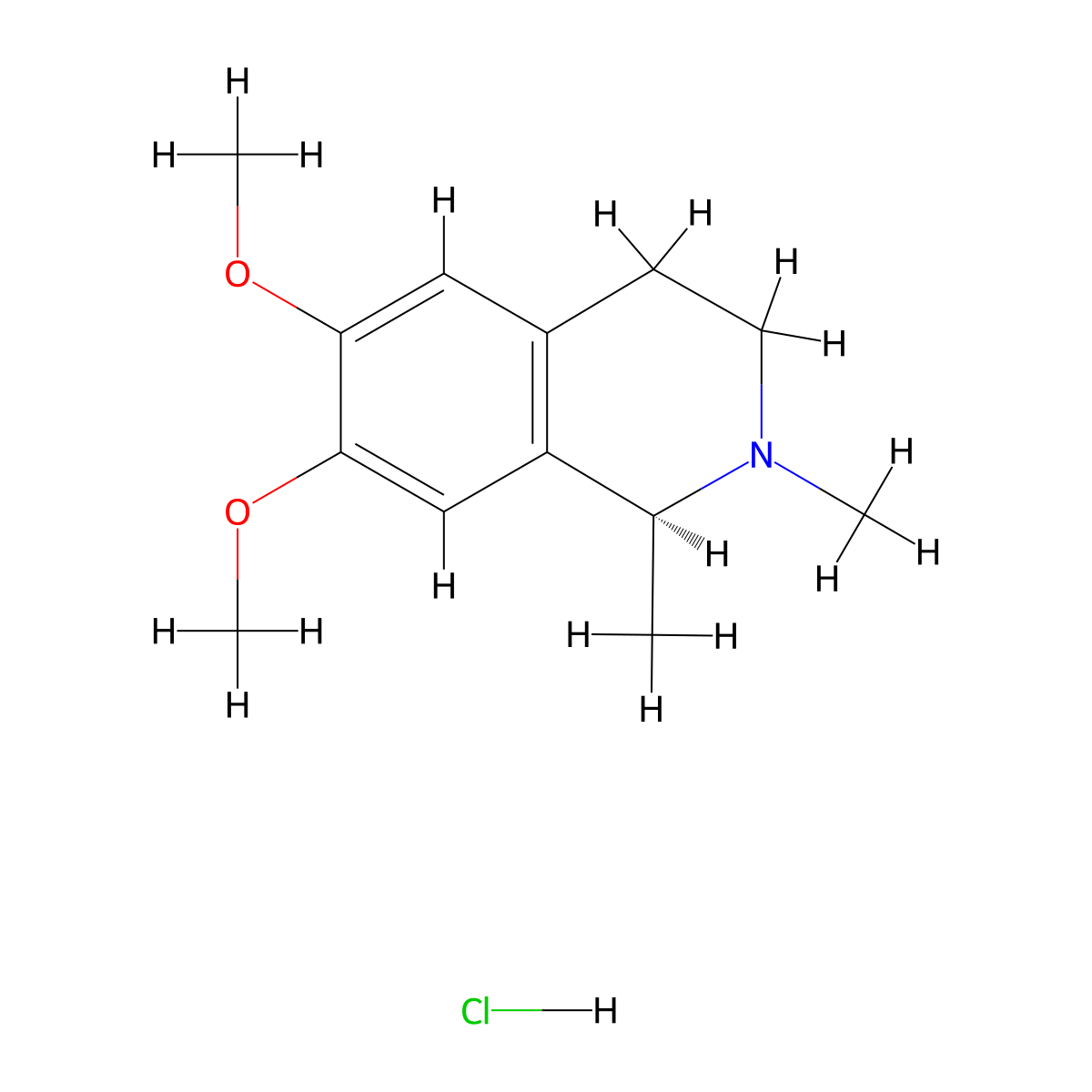 Carnegine hydrochloride, (S)- molecular structure, CAS 65140-22-9