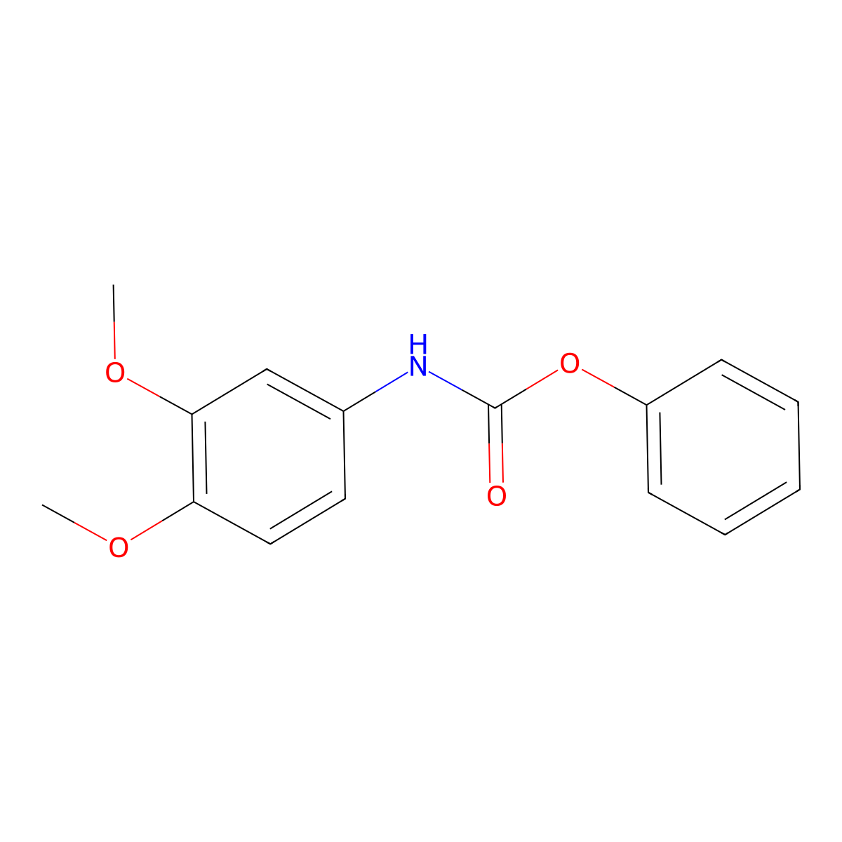 Phenyl N-(3,4-dimethoxyphenyl)carbamate molecular structure, CAS 65141-27-7