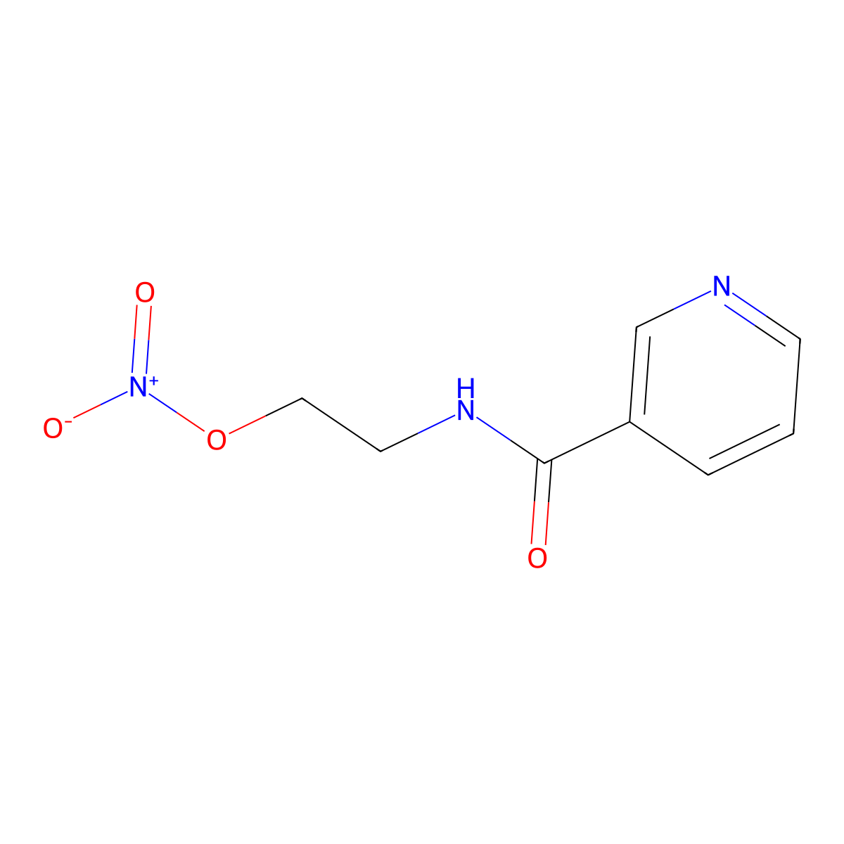 Nicorandil molecular structure, CAS 65141-46-0