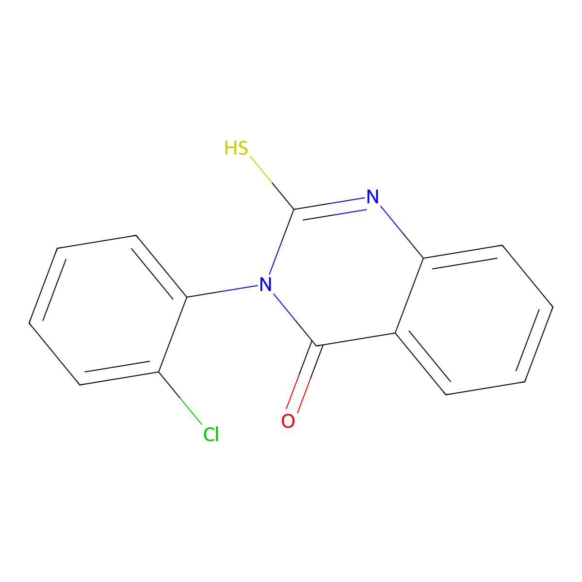 3-(2-Chlorophenyl)-2-sulfanylidene-2,3-dihydroquinazolin-4(1H)-one molecular structure, CAS 65141-60-8