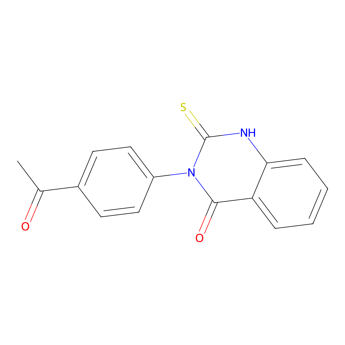 3-(4-Acetyl-phenyl)-2-mercapto-3H-quinazolin-4-one molecular structure, CAS 65141-63-1