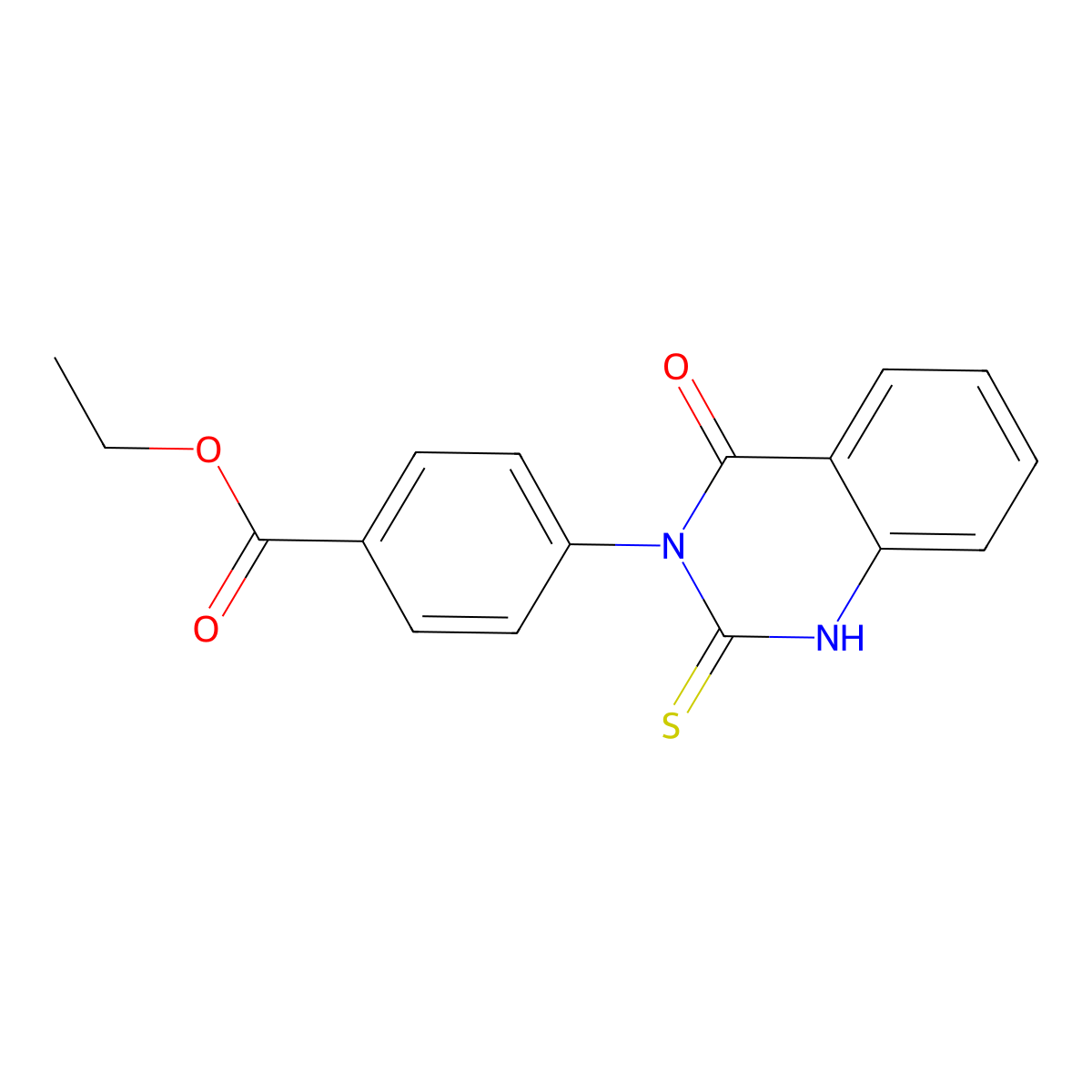Ethyl 4-(1,4-dihydro-4-oxo-2-thioxo-3(2H)-quinazolinyl)benzoate molecular structure, CAS 65141-65-3