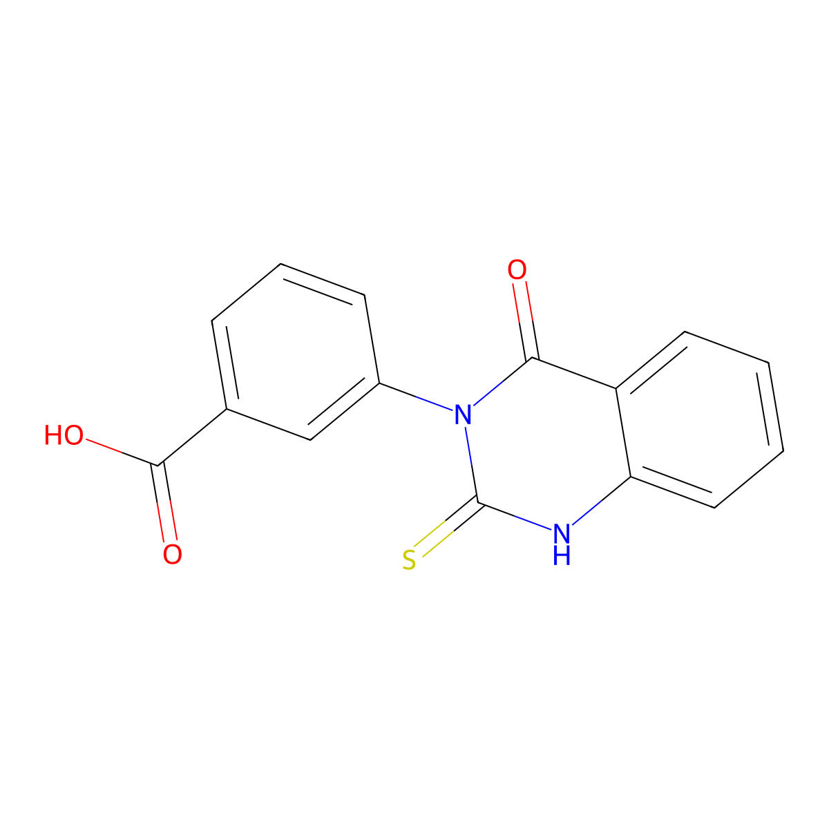 3-(4-oxo-2-sulfanylidene-1H-quinazolin-3-yl)benzoic Acid molecular structure, CAS 65141-66-4