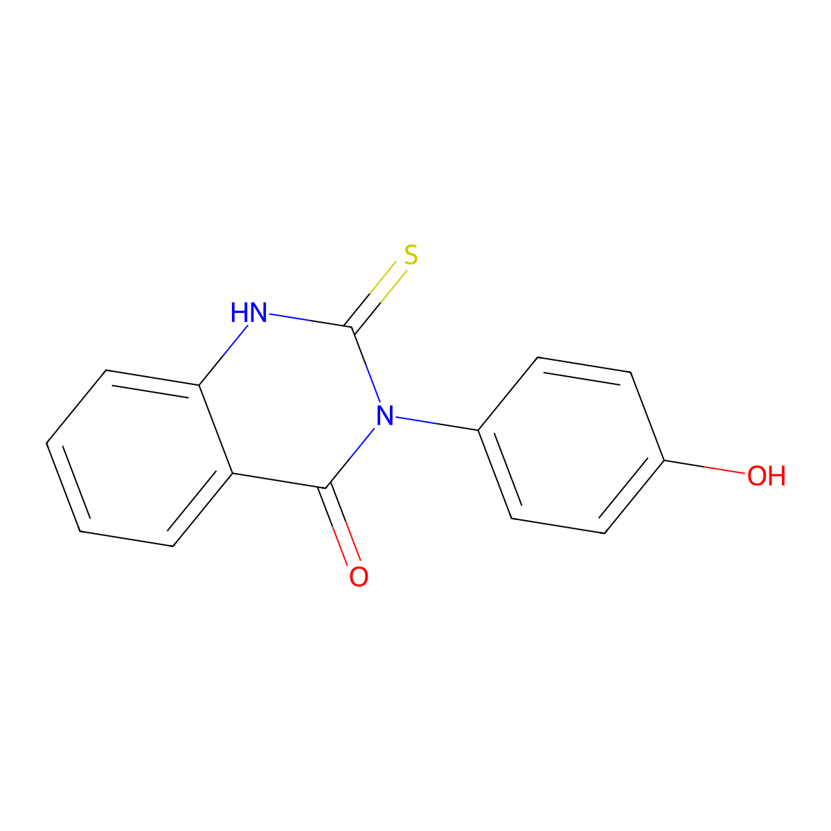 3-(4-hydroxyphenyl)-2-sulfanylidene-1H-quinazolin-4-one molecular structure, CAS 65141-69-7