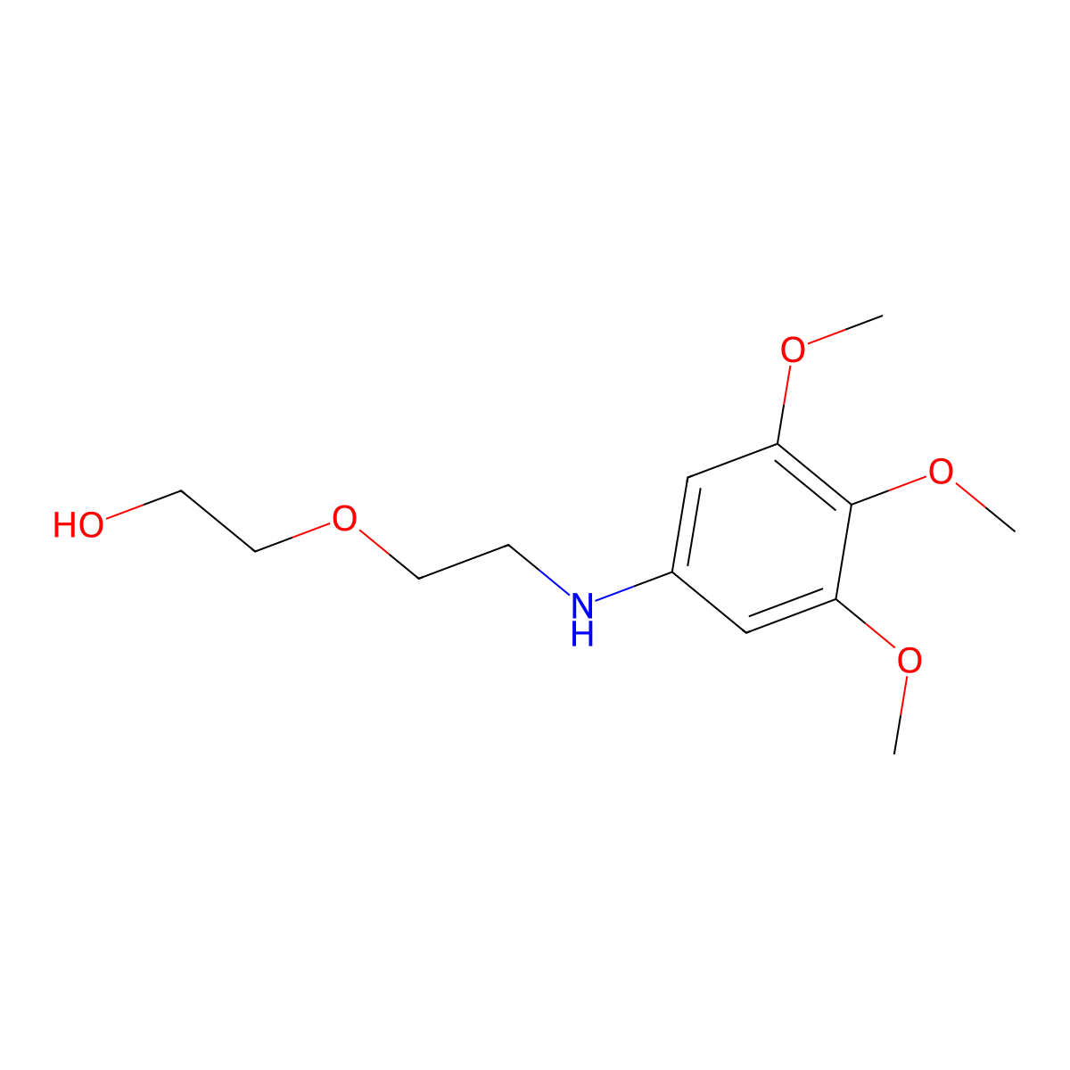 2-[2-(3,4,5-Trimethoxyanilino)ethoxy]ethan-1-ol molecular structure, CAS 65143-60-4
