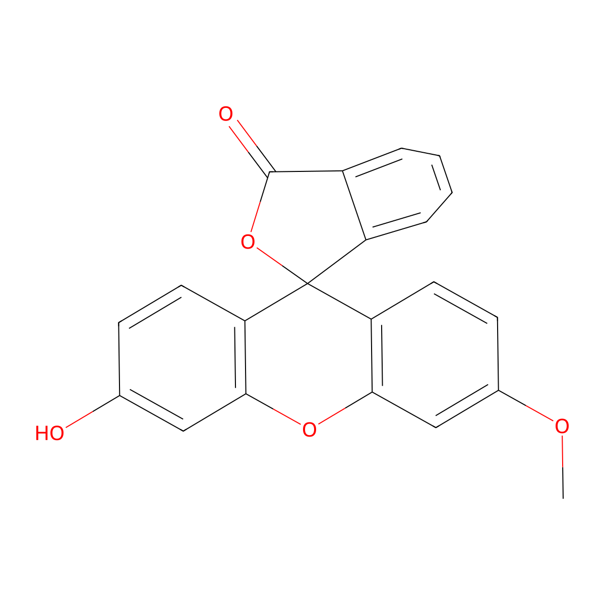3'-Hydroxy-6'-methoxy-3H-spiro(2-benzofuran-1,9'-xanthen)-3-one molecular structure, CAS 65144-30-1