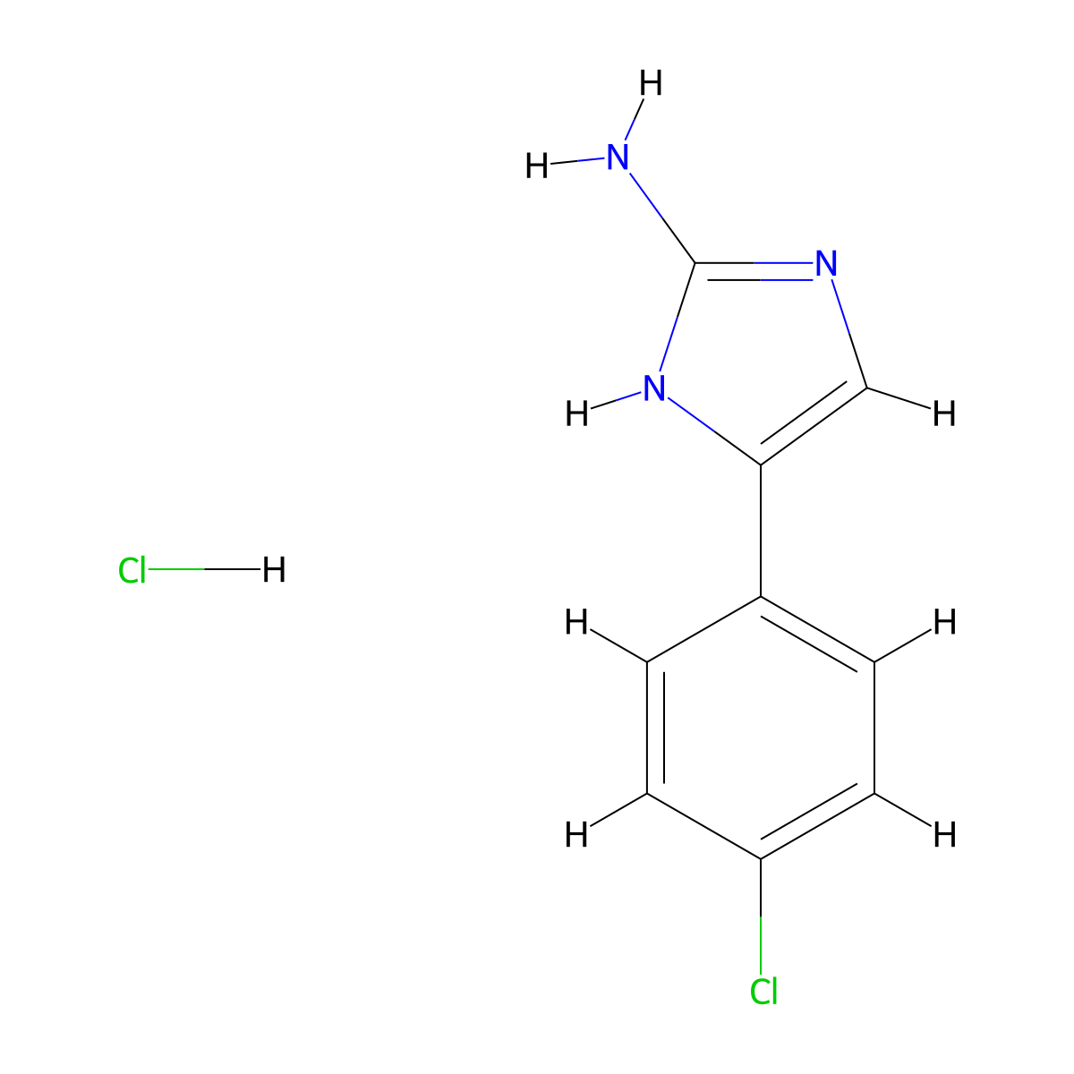 5-(4-Chlorophenyl)-1H-imidazol-2-amine hydrochloride molecular structure, CAS 65146-57-8