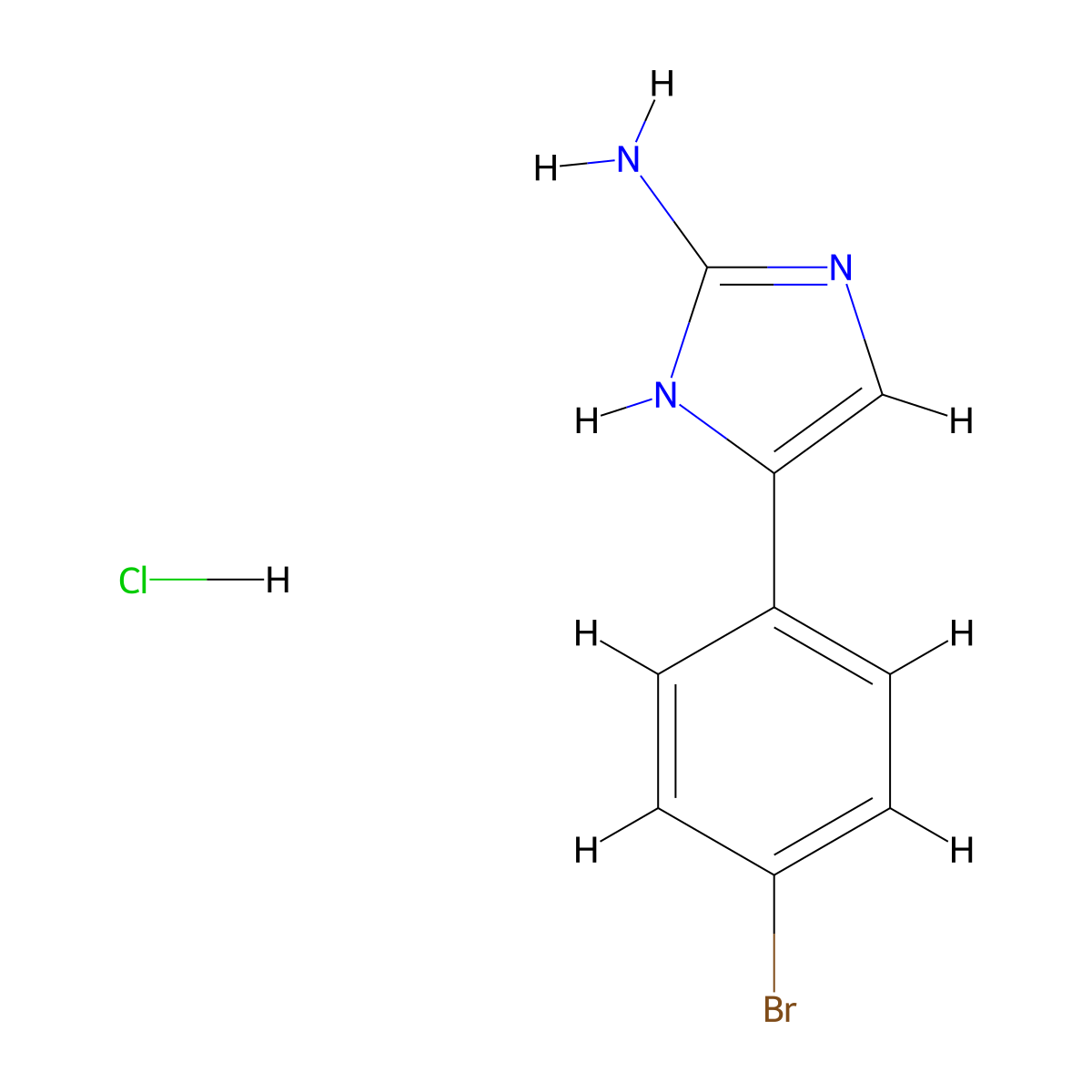 4-(4-Bromo-phenyl)-1H-imidazol-2-ylamine hydrochloride molecular structure, CAS 65146-58-9