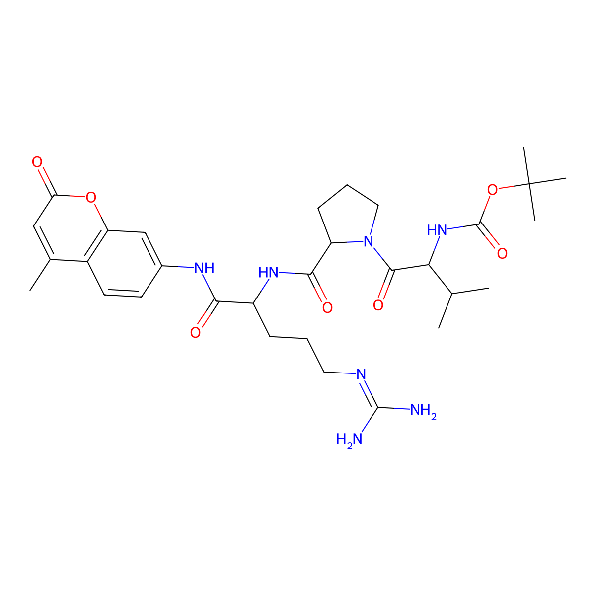 Boc-Val-Pro-Arg-AMC molecular structure, CAS 65147-04-8