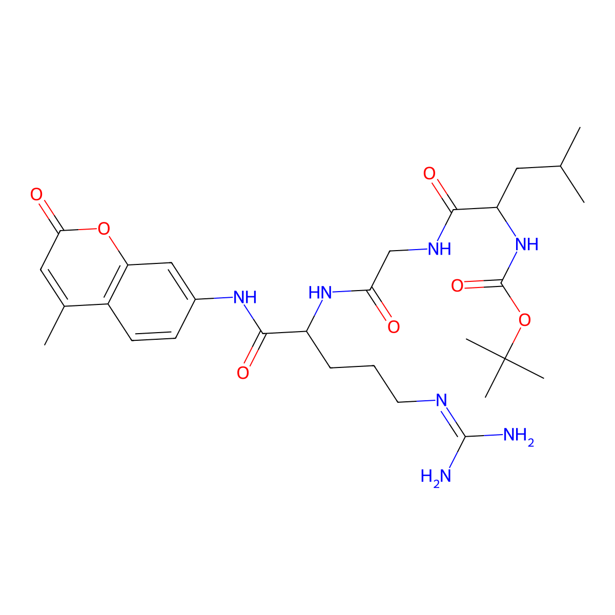 Boc-Leu-Gly-Arg-AMC molecular structure, CAS 65147-09-3
